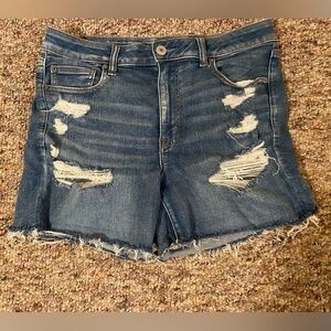 American Eagle Size 14 Distressed Hi-Rise Shortie Shorts Next Level Stretch
